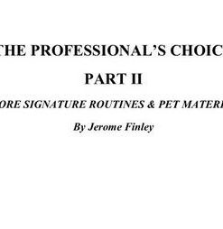 Jerome Finley – The Professionals Choice II ( Instant Download )