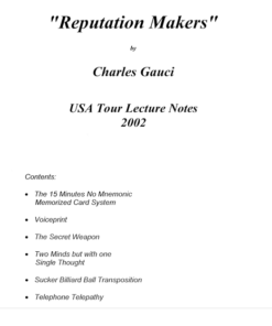 Charles Gauci - 'Reputation Makers' Lecture Notes ( Instant Download )