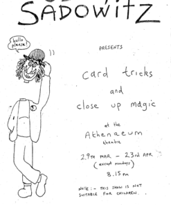 Athenaeum Theatre Programme by Jerry Sadowitz ( Instant Download )