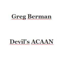 Greg Berman – Devil’s Acaan (Limited release; official pdf) ( Instant Download )