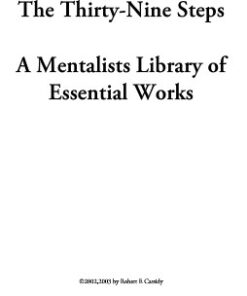 Bob Cassidy - 39 Steps To Mentalism ( Instant Download )
