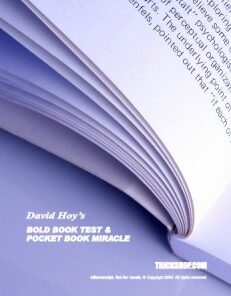 David Hoy’s Bold Book Test & Pocket Book Miracle ( Instant Download )
