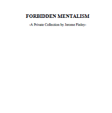 Jerome Finley - Forbidden Mentalism ( Instant Download )