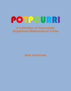 Nick Conticello - Potpourri: A Collection of Impromptu Sleightless Mathematical Tricks ( Instant Download )