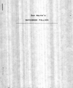 Matchbook Follies by Don Wayne ( Instant Download )