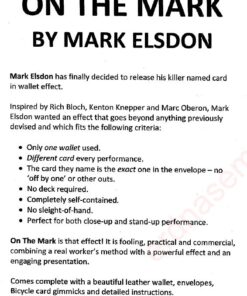 Mark Elsdon – On the mark (Book only, no video, no gimmick included) ( Instant Download )