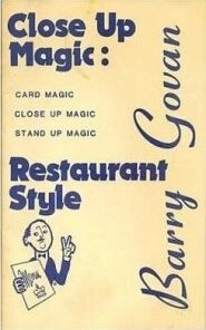 Close Up Magic Restaurant Style 1982 by Barry Govan ( Instant Download )
