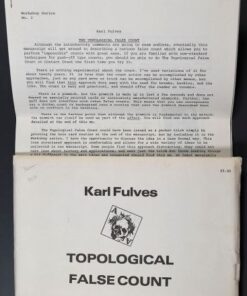 Workshop Series by Karl Fulves (No 2 - The Topological False Count). ( Instant Download )